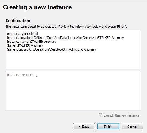 Creating a new instance centered